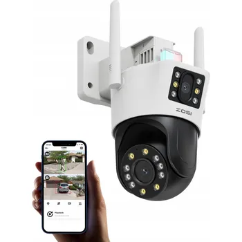 IP kamera ZOSI 6MP Venkovní WiFi Kamera 4MP+2MP Otočná Audio Detekce Osob