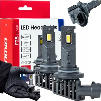 Povinná bezpečnostní výbava LED autožárovky F25 SILVER FULL CANBUS 52W HB3 9005 12V 24V