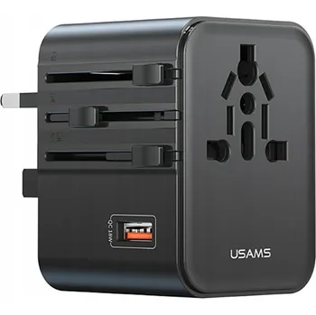 Síťová nabíječka USAMS Travel Adapter CC309 2xUSB-C 25W 4v1 US/AU/EU/UK