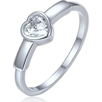 Prsten Decentní stříbrný prsten srdce
