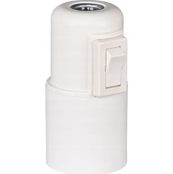 Objímka na žárovku Objímka E27 s VYPÍNAČEM spínačem zásuvka žárovky HLADKÁ bílá