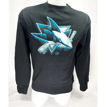 Pánská mikina Pánská mikina San Jose Sharks NHL Chrome Graphic Crew Sweatshirt Black Veli
