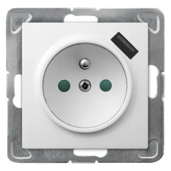 Elektrická zásuvka Elektrická Zásuvka USB nástěnná Ospel bílá