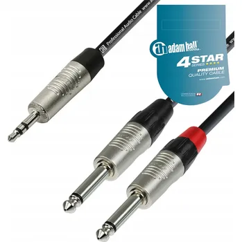 Audio kabel Kabel jack 3,5 mm - jack 6,3 mm Adam Hall K4YWPP 0,9 m (Propojovací kabel)