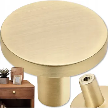 Nábytkové kování Nábytková úchytka knopka, zlatý lesk, 3 x 3 x 1,9 cm