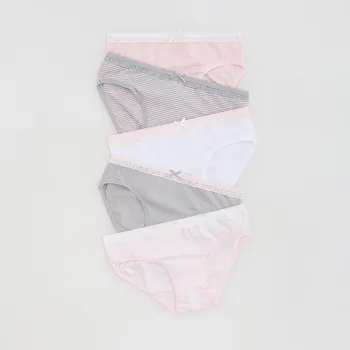 Dívčí oblečení Reserved - Sada 5 kalhotek s vysokým podílem bavlny - pastelově růžová - 642IN-03X - 642IN-03X-U86