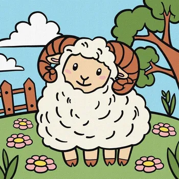 Malování podle čísel Beránek Kids 25x25 cm