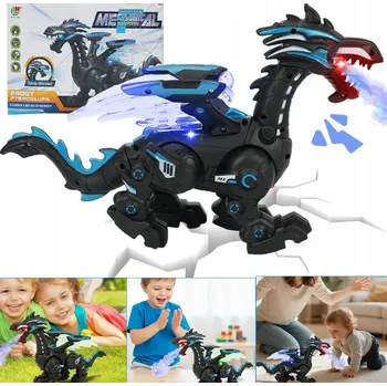 Figurka VELKÝ INTERAKTIVNÍ DINOSAURUS T-REX CHRLÍ PÁRU, CHODÍ, SVÍTÍ - PRO DĚTI