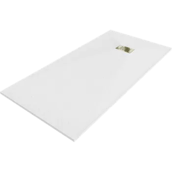 Sprchová vanička Mexen Hugo obdélníková sprchová vanička SMC 180 x 80 cm, bílá, krytka zlatá - 42108018-G Obdélníkové sprchové vaničky