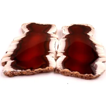 Přírodní kámen Exkluzivní párové kabošony Sumatra Achát č.P787 (33x23x5mm)