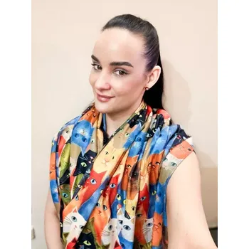 Šála Dámská šála Kočky - multi