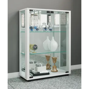 Komoda VCM Stojací vitrína Sintalo se zrcadlem včetně LED osvětlení, bílá 486950