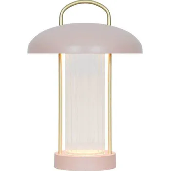 Lampička Nordlux LED stolní lampa Mirano na baterie, prachově růžová, výška 29 cm, kov - Délka USB kabelu 150 cm světle růžová, průhledná 3W LED - Doprava zdarma