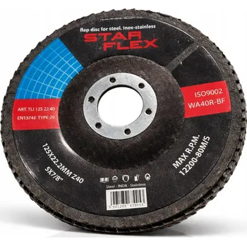 Brusný kotouč Lamelový brusný kotouč Star Flex 125 mm Z40 na ocel a NEREZ | Vysoký výkon