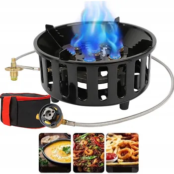 Turistický vařič MINI PLYNOVÝ VAŘIČ TURISTICKÝ POLNÍ SKLÁDACÍ HOŘÁK PŘENOSNÝ TAŠKA