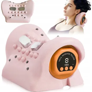 Polštář POLŠTÁŘ PODLOŽKA POD KRK 3 ÚROVNĚ NAHŘÍVÁNÍ 9 REŽIMŮ MASÁŽE EMS PULZACE