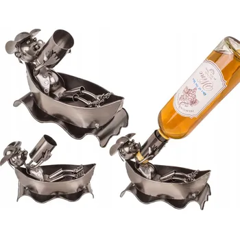 Stojan na víno Kovový stojan na víno zábavná figurka Víno ve vaně