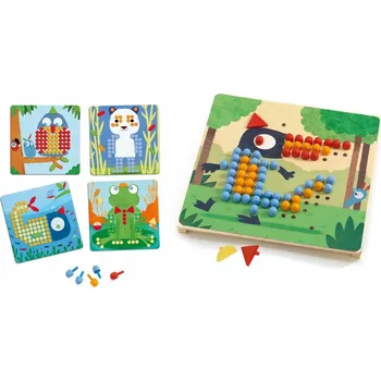 Dřevěná hračka Skládačka Djeco s barevnými obrázky