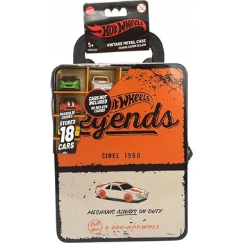 autíčko HOT WHEELS KOVOVÝ KUFŘÍK NA 18 AUTÍČEK ORANŽOVÝ HWCC22O NOVÝ