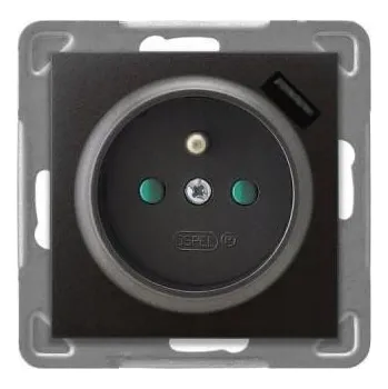 Elektrická zásuvka Elektrická Zásuvka Ospel , šedá