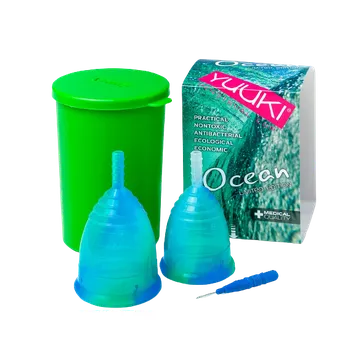 Drogerie Yuuki MIX - dva menstruační kalíšky OCEAN (menší + větší) Ocean CLASSIC