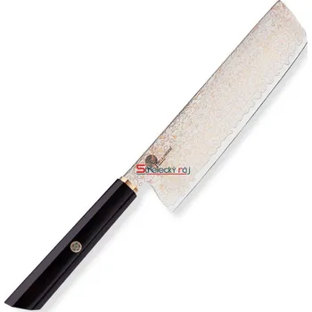 Kuchyňský nůž Kuchyňský nůž Nakiri 180 mm Dellinger® Resin Black Gold Damascus
