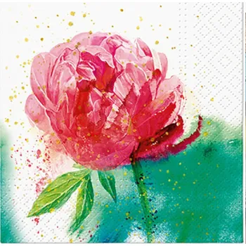 Papírový ubrousek Ubrousky PAW Dekor C - Peony Watercolor - SDC143500