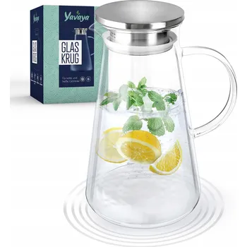 Skleněná karafa Premium 2L Žáruvzdorné borosilikátové Sklo s víčkem