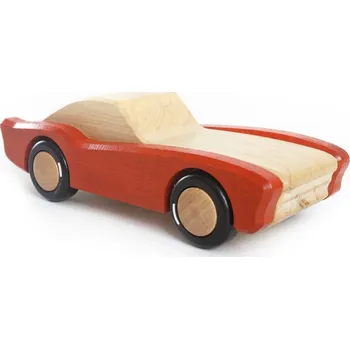 Dřevěná hračka Dřevěné auto - červený sporťák