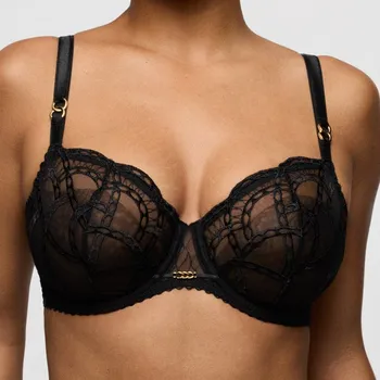 Dámské spodní prádlo Primadonna - Naica podprsenka balkónová nevyztužená black 80G 0163592
