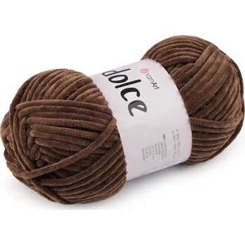 Pletací žinylková příze Dolce 100 g, barva 38 (791) hnědá ořechová