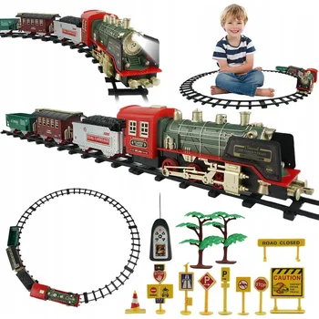 Vláček a vláčkodráha ELEKTRICKÁ VLÁČKODRÁHA, VELKÝ DÁLKOVĚ OVLÁDANÝ STEROWANY PAROWY + DÁLKOVÉ OVLÁDÁNÍ LOKOMOTIVY