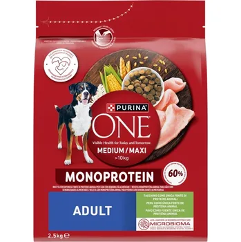 Krmivo pro psa PURINA ONE Adult Medium/Maxi Krmivo pro dospělé psy s vysokým obsahem krůtího masa 2,5 kg