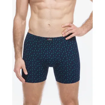 Boxerky GINA 74182P Boxerky s delší nohavičkou nadměrné Barva: Lékořice-Akvamarín, Velikost: XXL/3XL