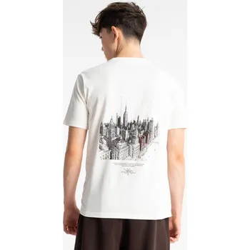 Chlapecké tričko Reporter Young | Chlapecké bílé tričko REGULAR s city grafikou New York na zádech - Barva BÍLÁ, Velikost 170 261-0440B-20-210-1