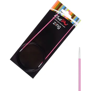 Nástroj na niť a příze Pevné kruhové kovové jehlice Zing KnitPro 120 cm 2 mm
