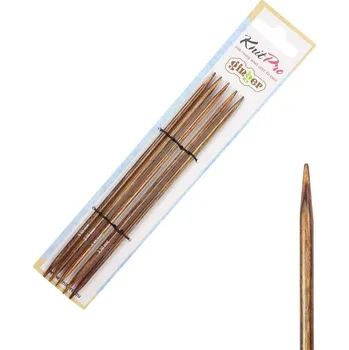 Nástroj na niť a příze Dřevěné ponožkové jehlice Ginger 15 cm 3,5 mm