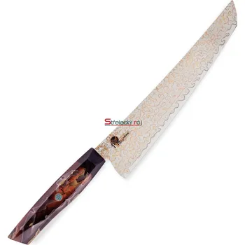 Kuchyňský nůž nůž plátkovací Sujihiki 230 mm Dellinger® Resin Mash Gold Damascus