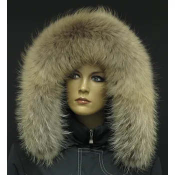 Špongr Kožešina na kapuci z finského mývalovce 3012 NATUR