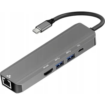 USB hub HUB Adaptér USB-C 5v1 HDMI 4K USB 3.0 Gigabit Ethernet RJ45