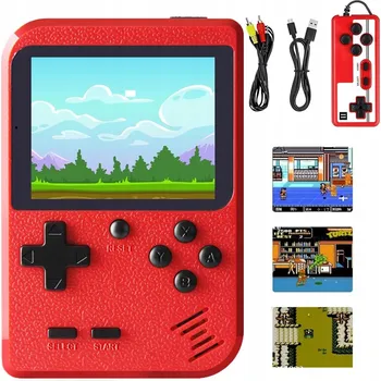 Herní konzole PŘENOSNÁ MINI RETRO HERNÍ KONZOLE 500 her v 1 + PŘÍDAVNÝ OVLADAČ