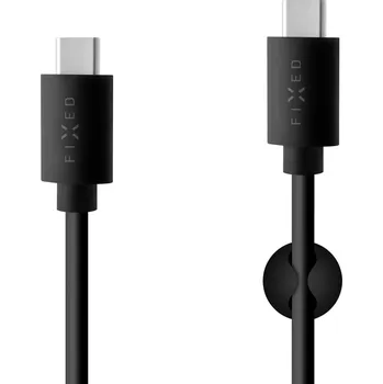 Datový kabel Dlouhý datový a nabíjecí kabel FIXED s konektory USB-C/USB-C a podporou PD, USB 2.0, 2 metry, 60W, černý,rozbaleno