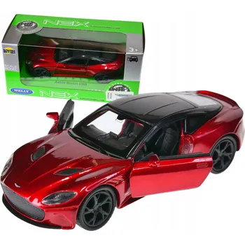 autíčko Mettalový resorak Aston Martin DBS v měřítku 1:34 -39 Welly Nex červený