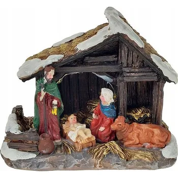 Vánoční dekorace Szopka s osvětlením 12 x 9,5 x 6,5 cm