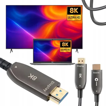 Video kabel Optický HDMI 2.1 kabel AOC 15m 8K UHD HDR s vláknem pro Smart TV a streaming
