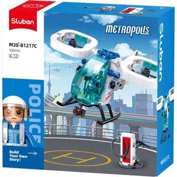 Dětské zboží Sluban Metropolis Policejní vrtulník 135 dílků + figurka (stavebnice)