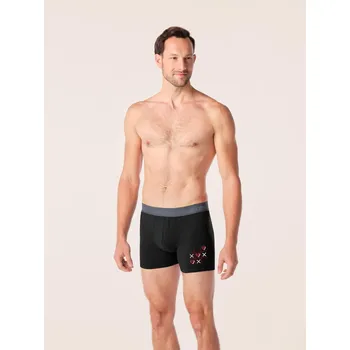 Pánské spodní prádlo CityZen - LYON Pánské boxerky černé s potiskem Piškvorky M