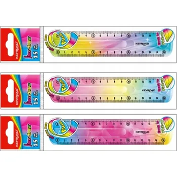 pravítka PRAVÍTKO KEYROAD 15 CM ELASTICKÉ DUHOVÉ MIX BAREV
