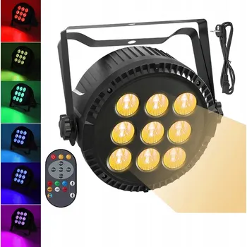PAR REFLEKTOR RGBW 9X15W SCÉNICKÉ OSVĚTLENÍ S DÁLKOVÝM OVLADAČEM PRO SVATBY, KTV