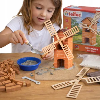 ostatní stavebnice Stavebnice Sada Brick Cihly Teifoc pro děti Větrný mlýn 92 dílků